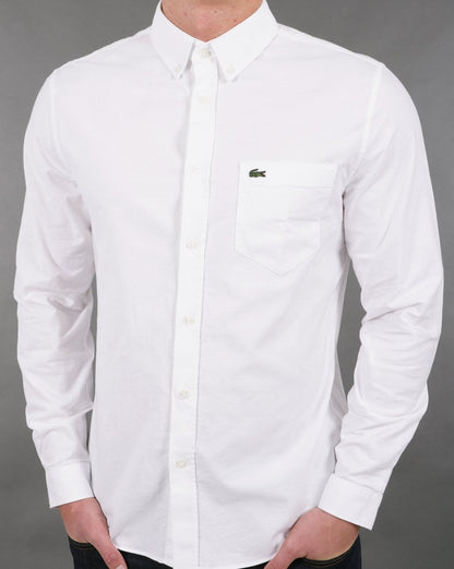 Lacoste Oxford Long Sleeve Shirt White