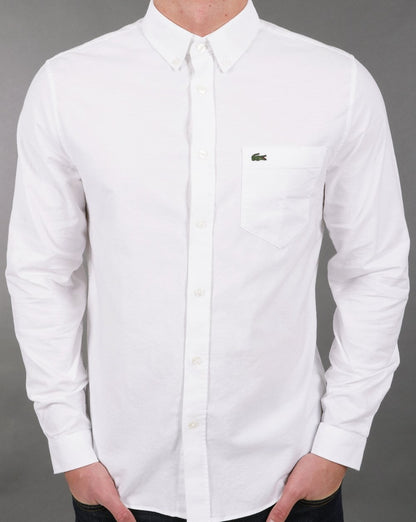 Lacoste Oxford Long Sleeve Shirt White