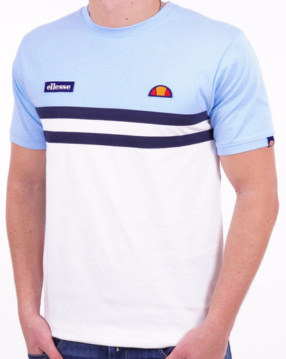 Ellesse Duo Stripe T Shirt Sky White Navy