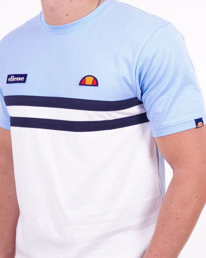 Ellesse Duo Stripe T Shirt Sky White Navy