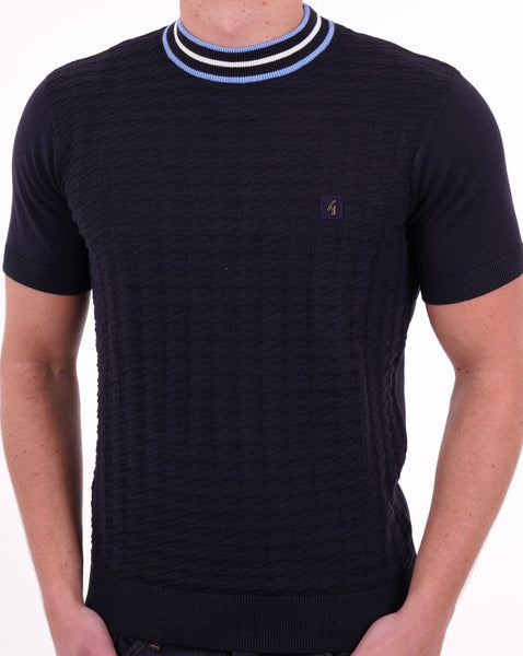 Gabicci Vintage Feltnor Turtle Neck Knit Tee Navy