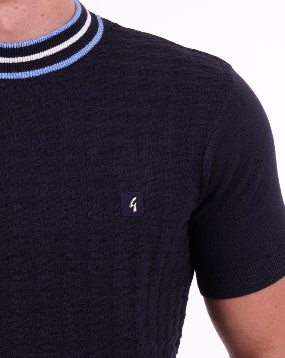 Gabicci Vintage Feltnor Turtle Neck Knit Tee Navy