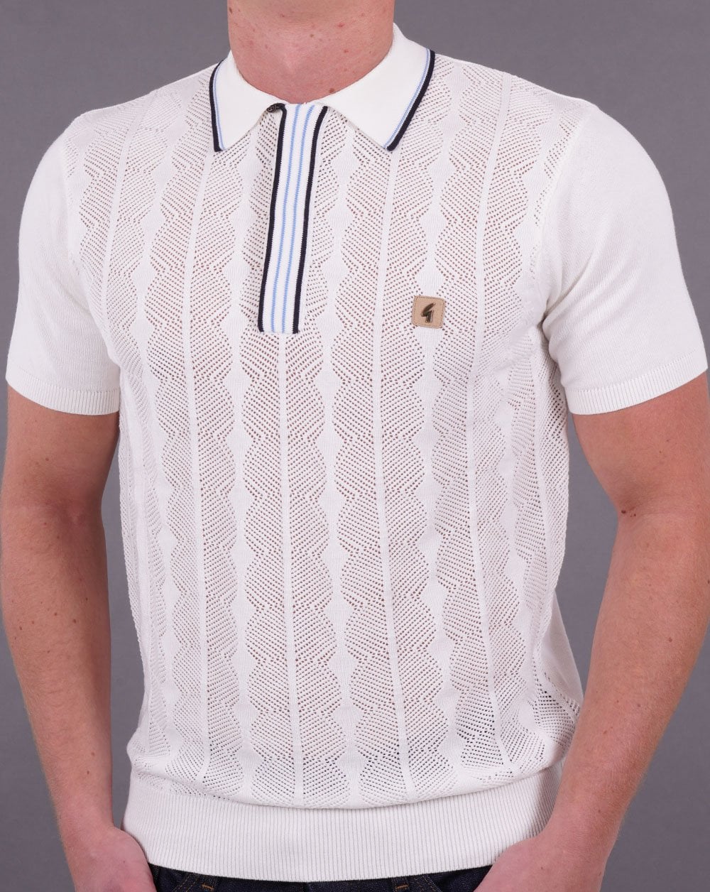 Gabicci Vintage Pinori Knit Polo White