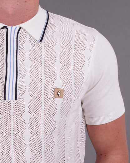 Gabicci Vintage Pinori Knit Polo White