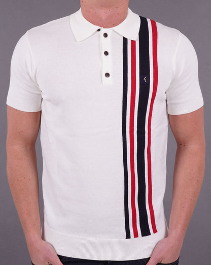 Gabicci Vintage Soda Knit Polo Off White