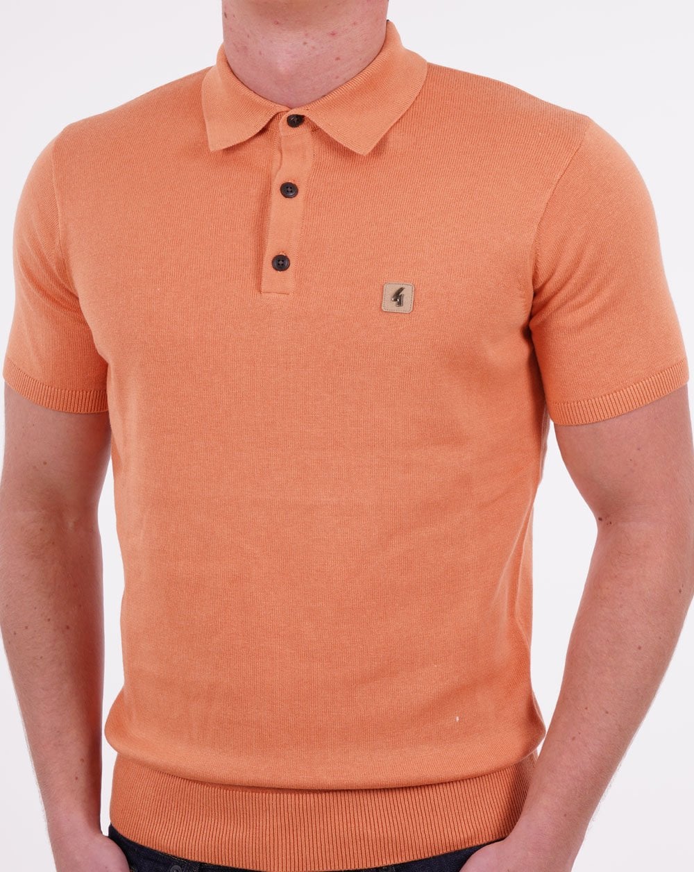 Gabicci Vintage Jackson Knitted Polo Orange