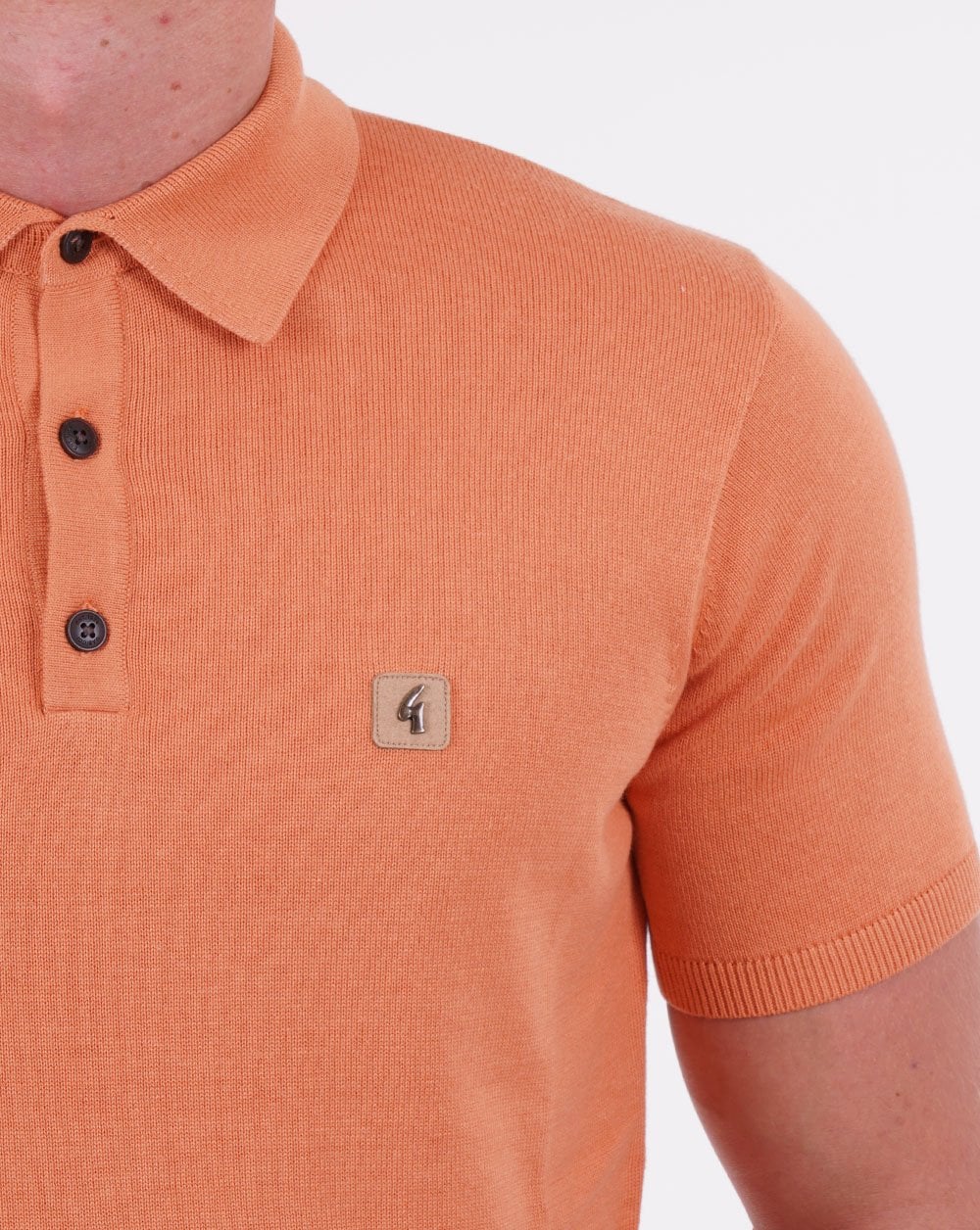 Gabicci Vintage Jackson Knitted Polo Orange