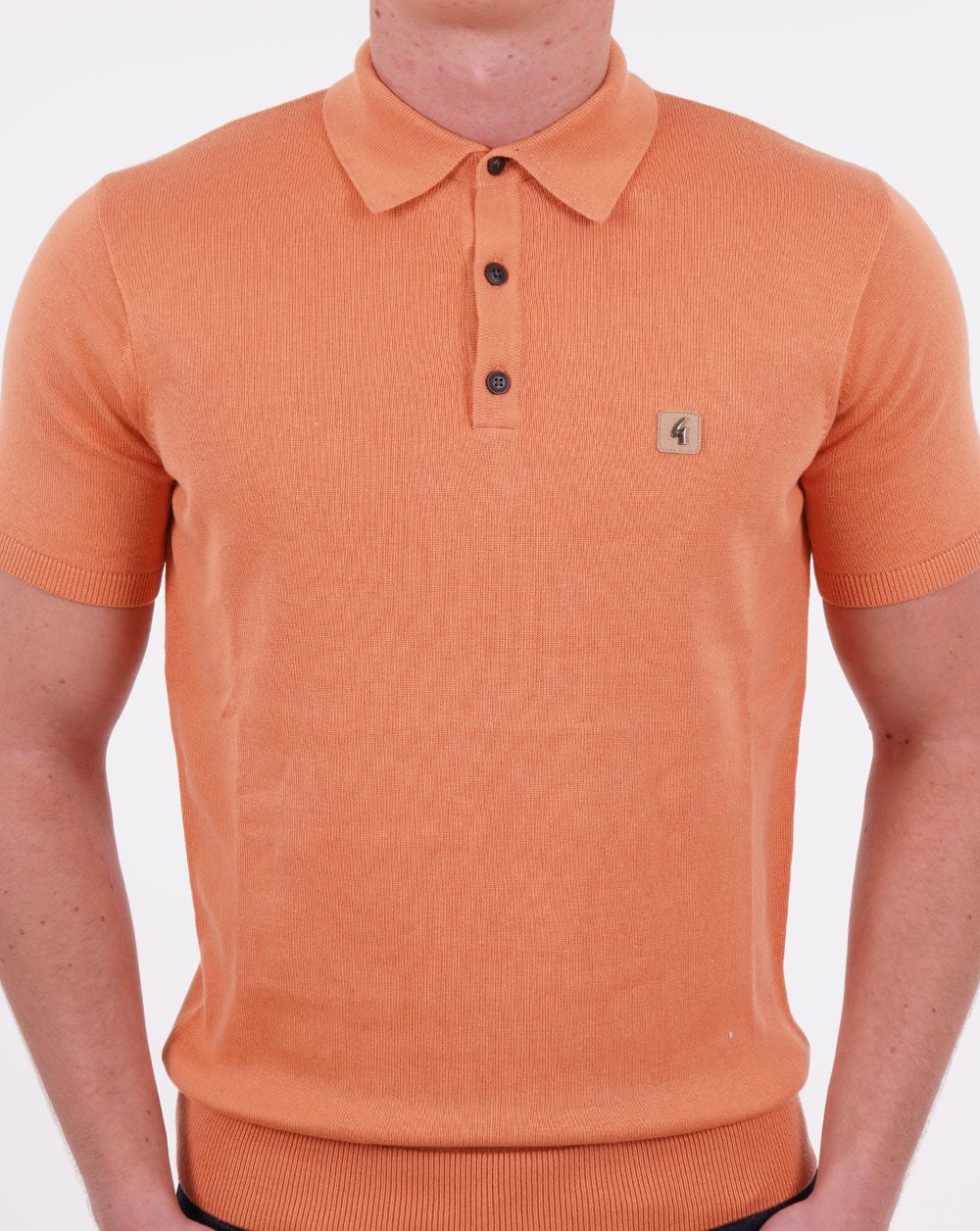 Gabicci Vintage Jackson Knitted Polo Orange