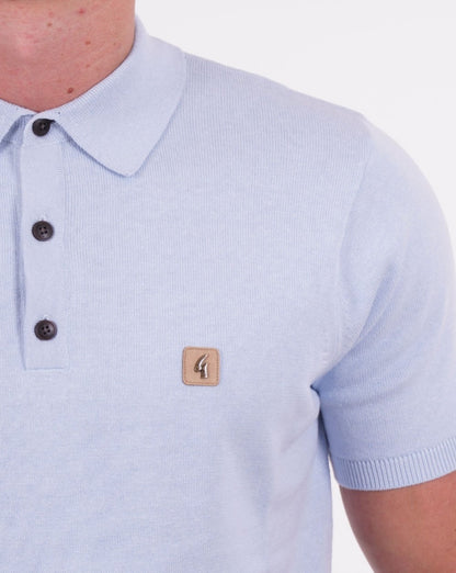 Gabicci Vintage Jackson Knitted Polo Sky