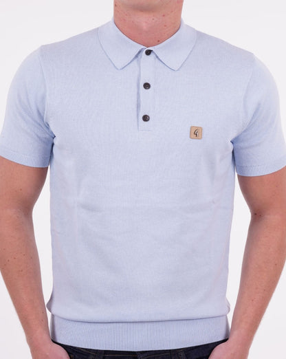 Gabicci Vintage Jackson Knitted Polo Sky