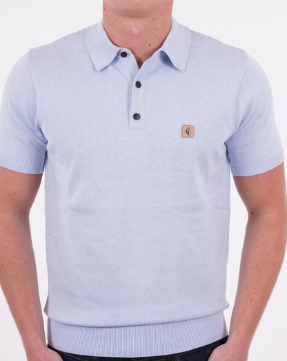 Gabicci Vintage Jackson Knitted Polo Sky