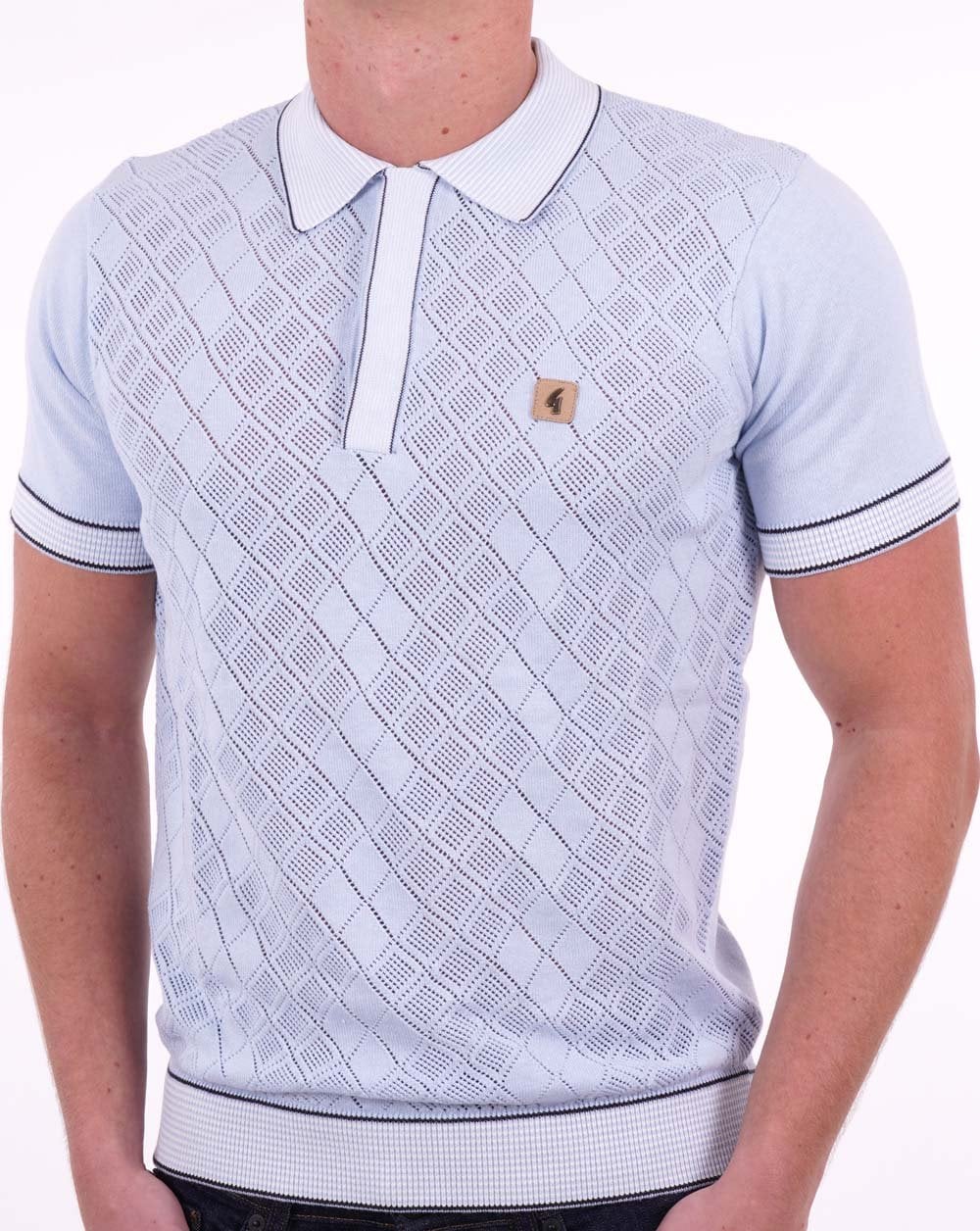 Gabicci Vintage Dafoe Knit Polo Sky
