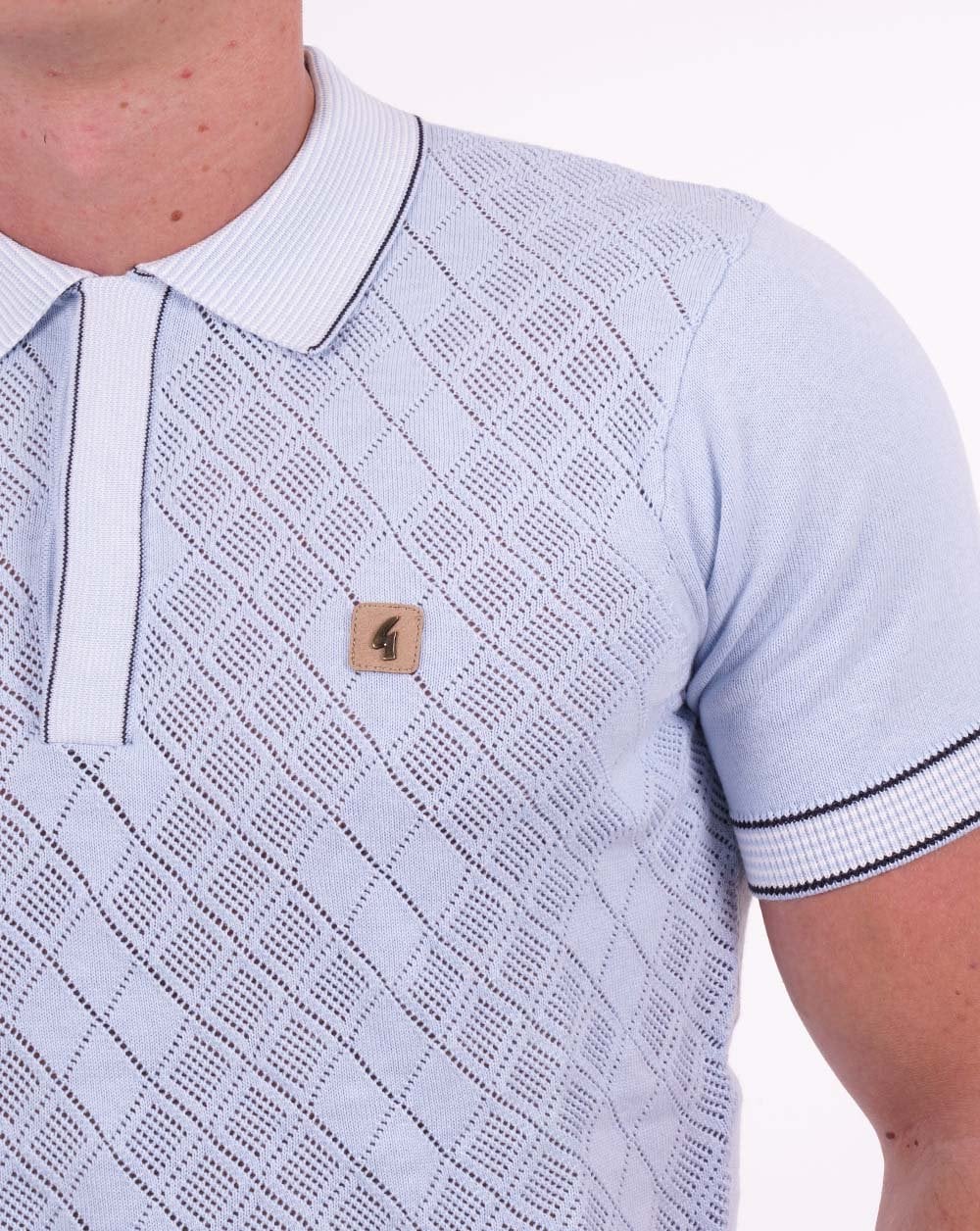 Gabicci Vintage Dafoe Knit Polo Sky