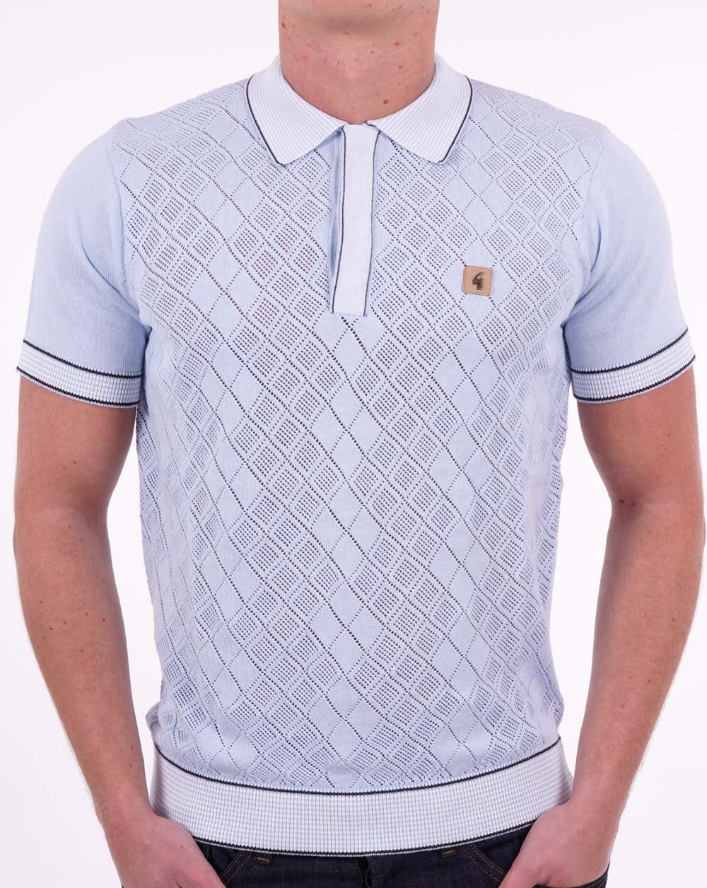 Gabicci Vintage Dafoe Knit Polo Sky