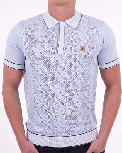 Gabicci Vintage Dafoe Knit Polo Sky