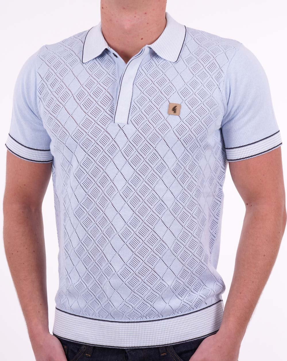Gabicci Vintage Dafoe Knit Polo Sky