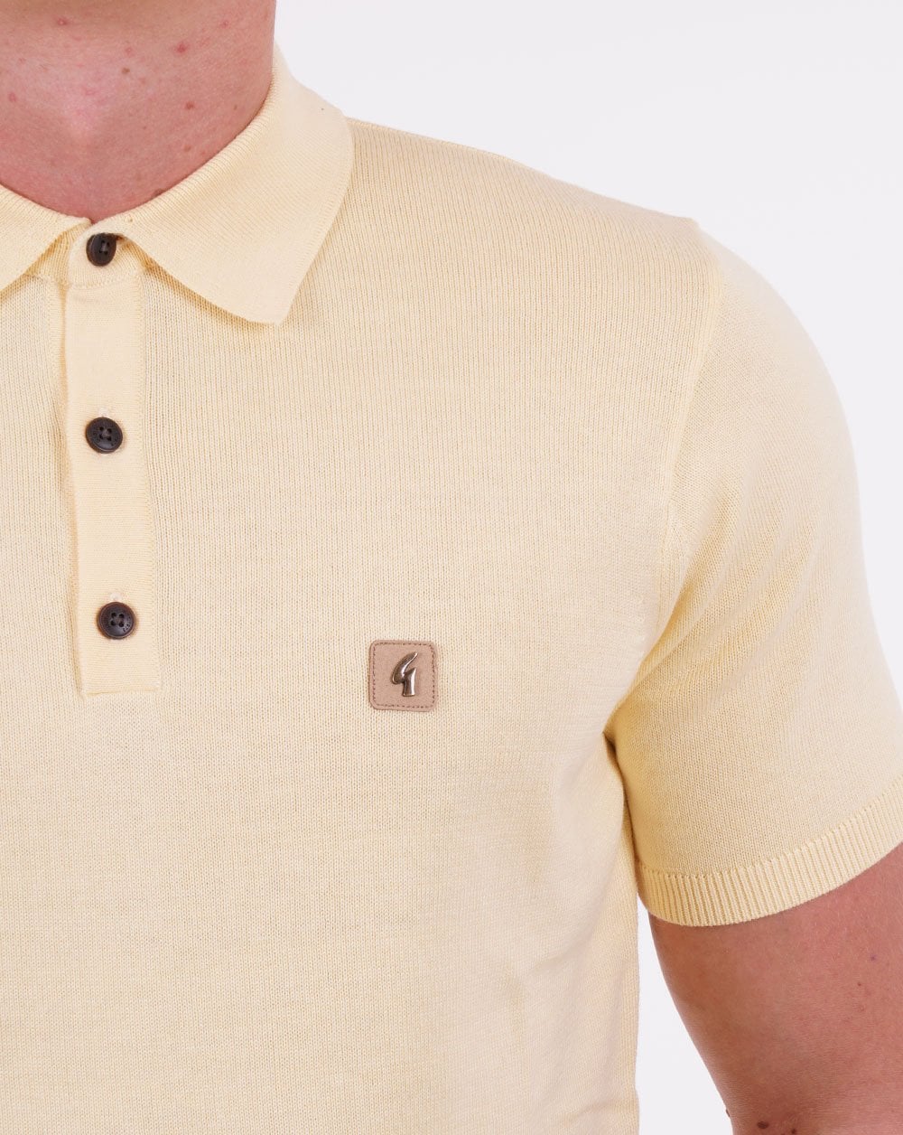 Gabicci Vintage Jackson Knitted Polo Lemon