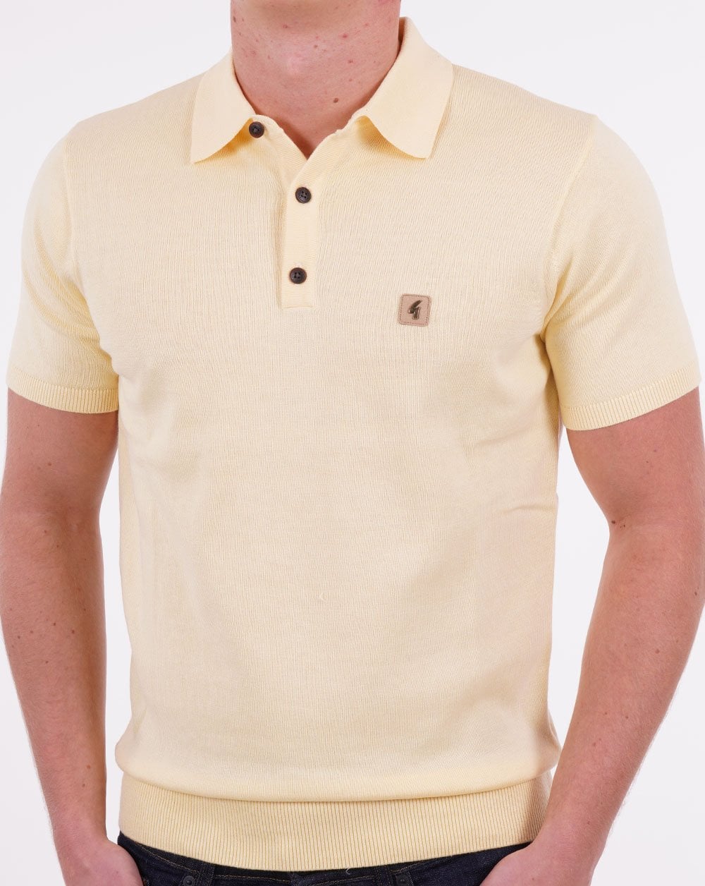 Gabicci Vintage Jackson Knitted Polo Lemon