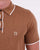 Gabicci Vintage Lineker Knitted Polo Camel
