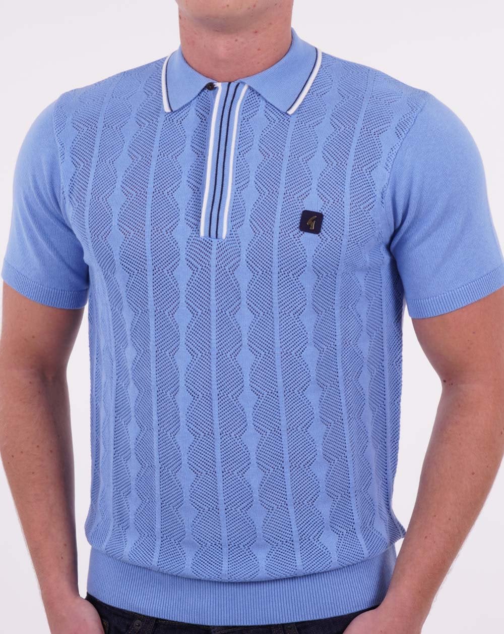 Gabicci Vintage Pinori Knit Polo Marina Blue