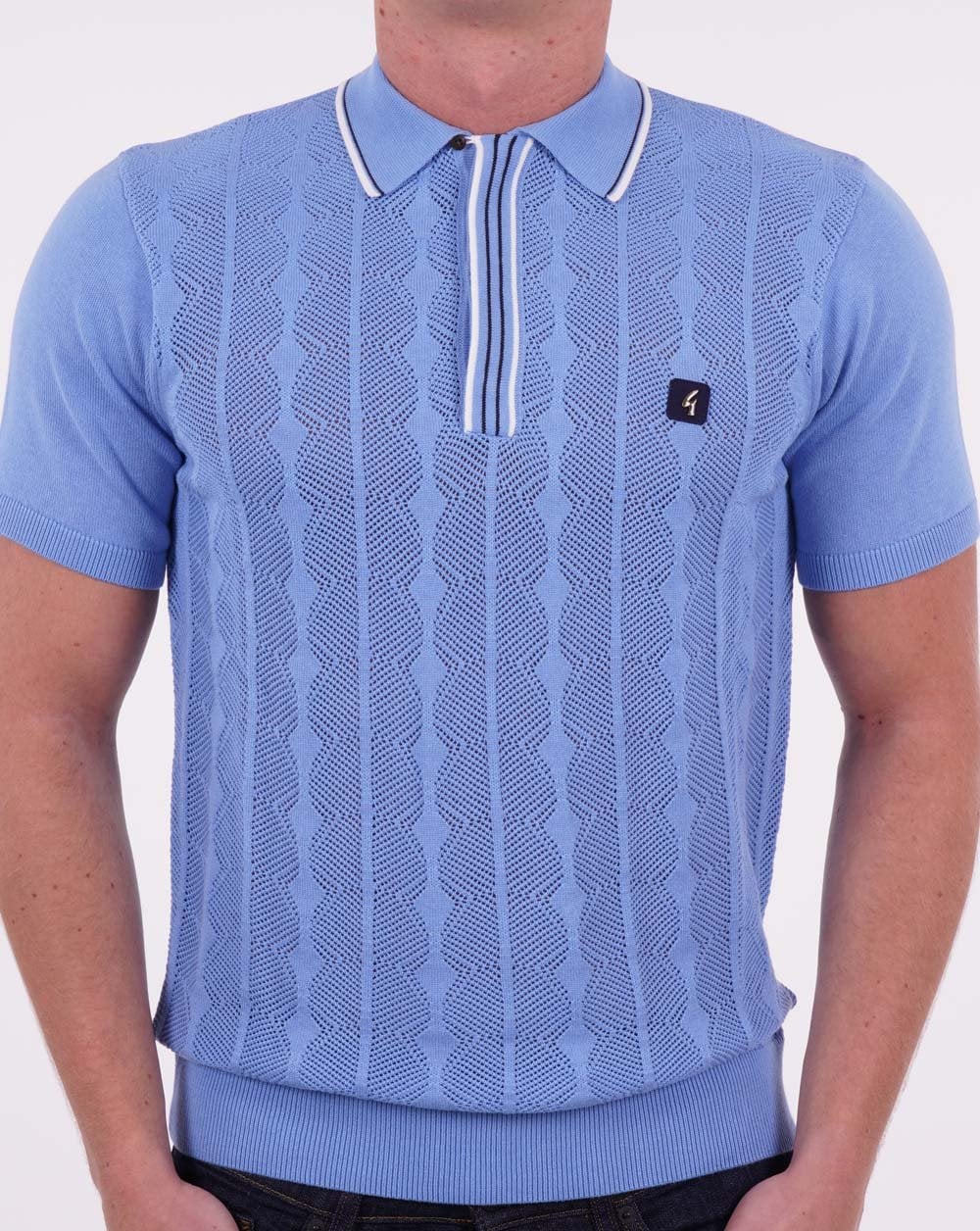 Gabicci Vintage Pinori Knit Polo Marina Blue