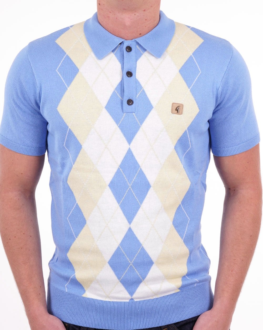 Gabicci Vintage Bogart Knit Polo Marina Blue