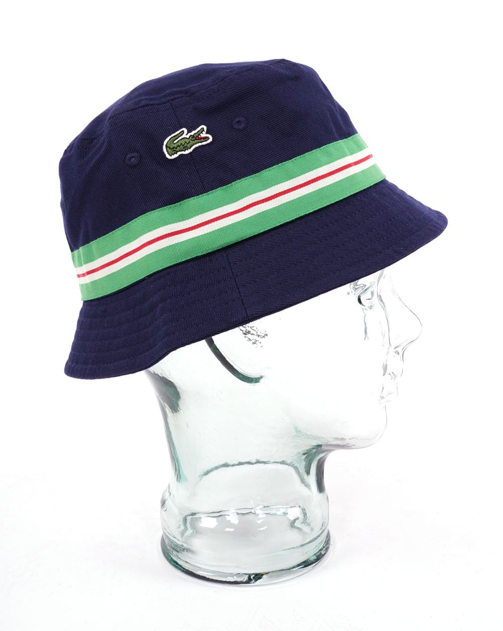Lacoste Striped Bucket Hat Navy