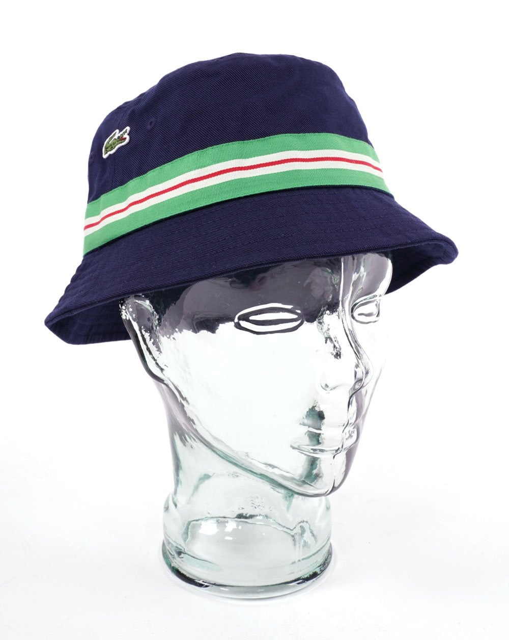 Lacoste Striped Bucket Hat Navy