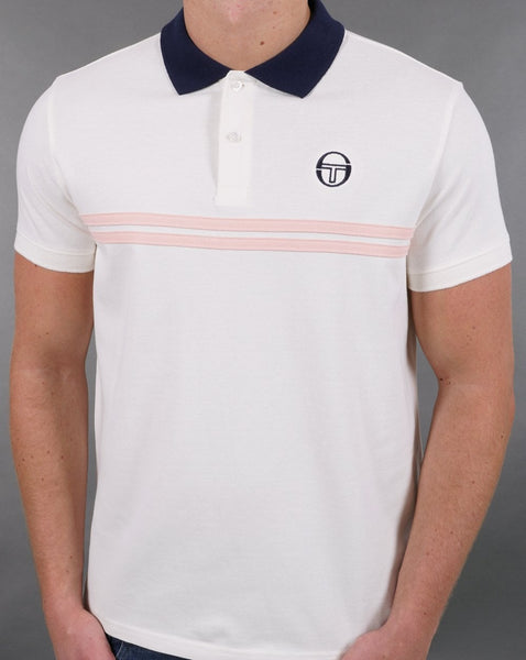 Sergio Tacchini Supermac Polo Shirt Gardenia/Pink/Navy