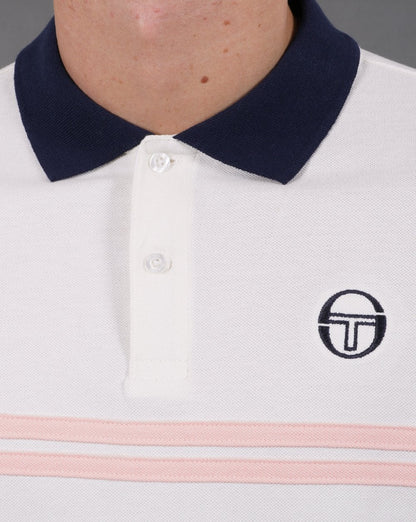 Sergio Tacchini Supermac Polo Shirt Gardenia/Pink/Navy