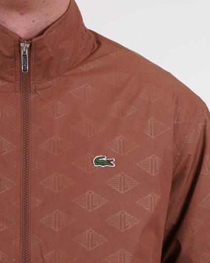 Lacoste Monogram Print Track Jacket Light Brown