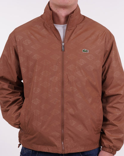 Lacoste Monogram Print Track Jacket Light Brown