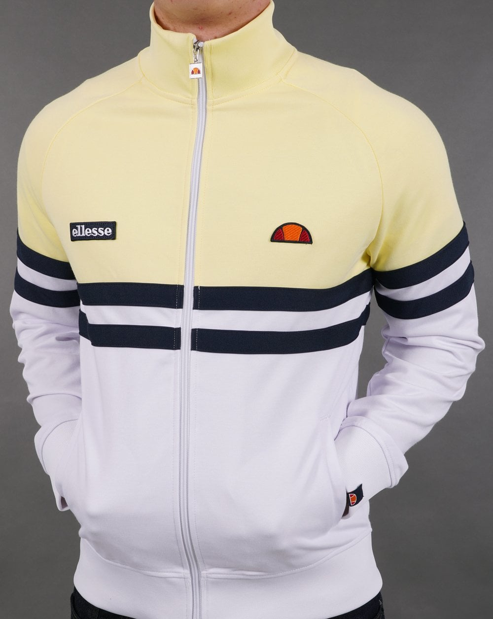 Ellesse Rimini Track Top White/Yellow