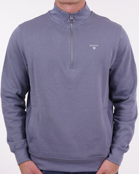 Barbour Rothley Half Zip Sweater Washed Blue