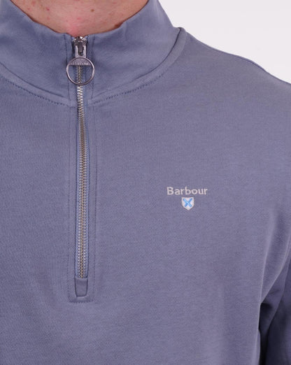 Barbour Rothley Half Zip Sweater Washed Blue
