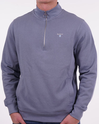 Barbour Rothley Half Zip Sweater Washed Blue