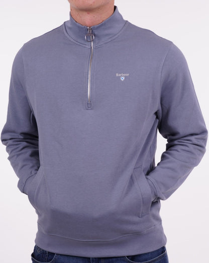 Barbour Rothley Half Zip Sweater Washed Blue