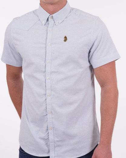 Luke Cambridge Short Sleeve Shirt White/Sky
