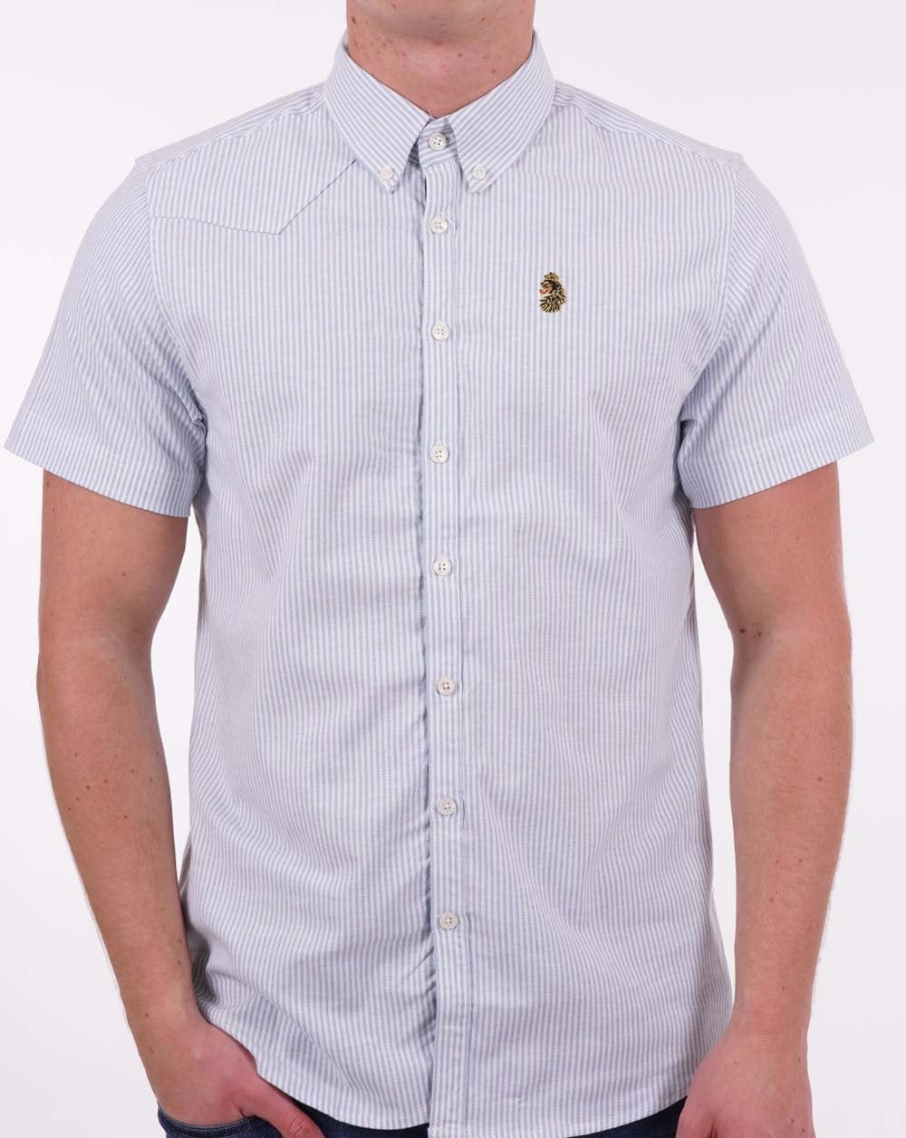 Luke Cambridge Short Sleeve Shirt White/Sky
