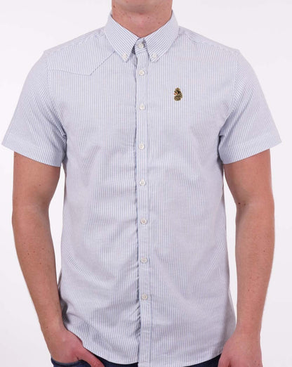Luke Cambridge Short Sleeve Shirt White/Sky