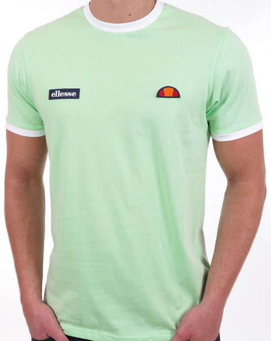 Ellesse Ringer T Shirt soft Green White