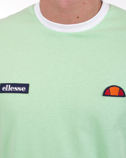 Ellesse Ringer T Shirt soft Green White