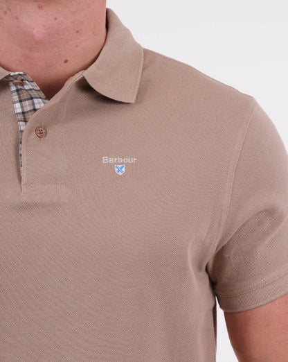 Barbour Tartan Pique Polo Washed Stone