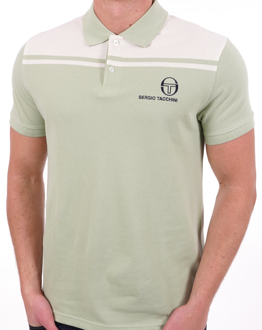 Sergio Tacchini New Young Line Polo Shirt Green/Gardenia