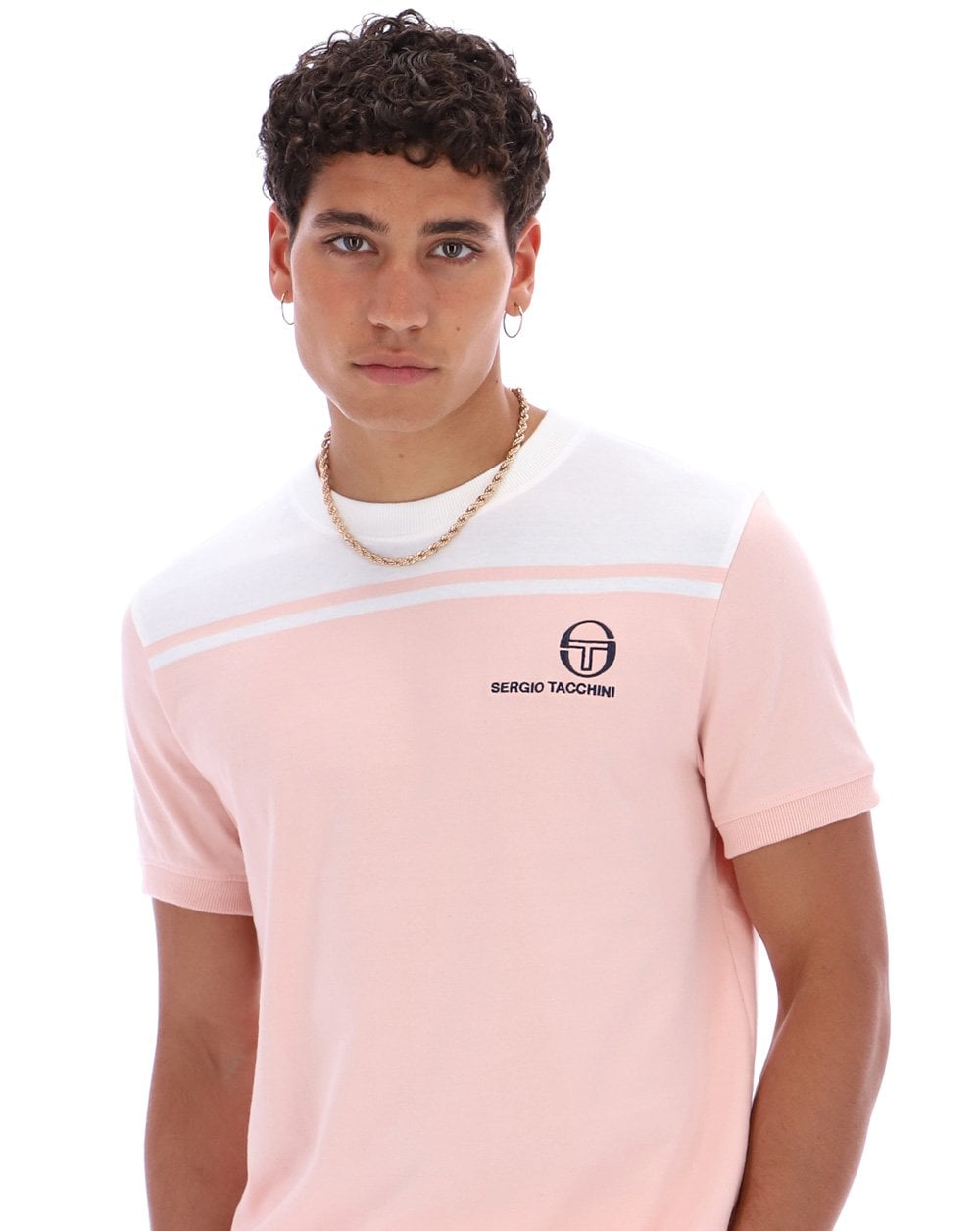 Sergio Tacchini New Young Line T Shirt Pink/White