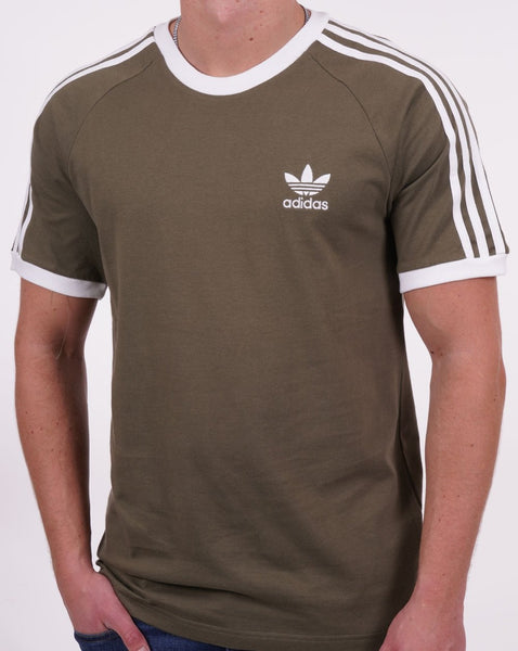 Adidas Originals 3 Stripes T Shirt Olive Green