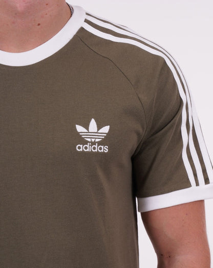 Adidas Originals 3 Stripes T Shirt Olive Green