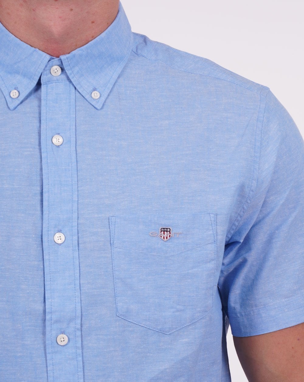 Gant Cotton Linen SS Shirt Day Blue