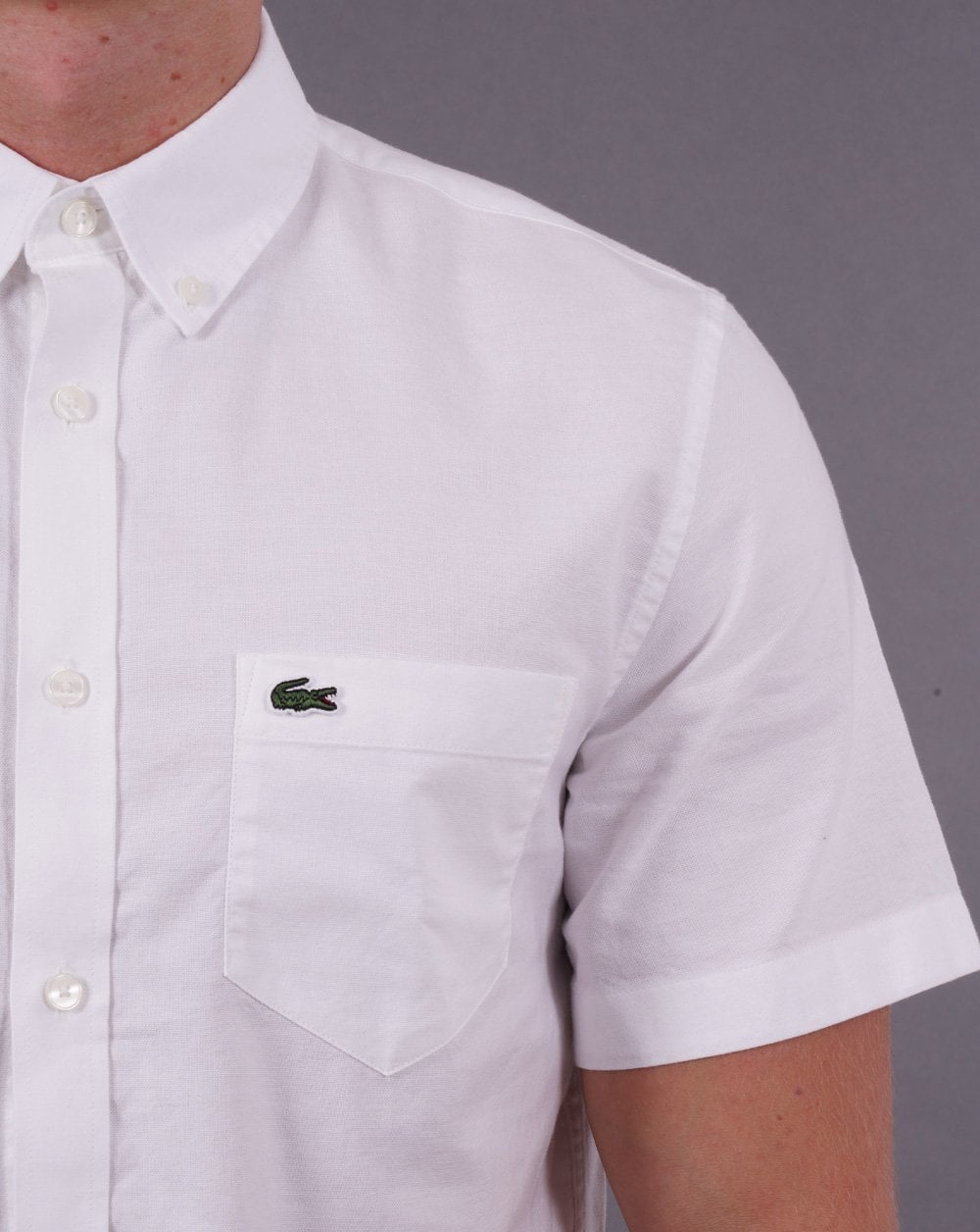 Lacoste Oxford Short Sleeve Shirt White