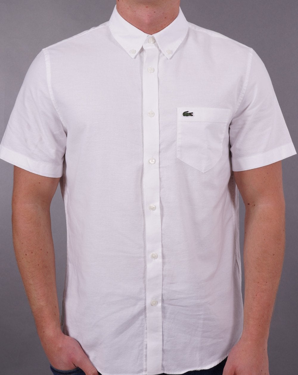 Lacoste Oxford Short Sleeve Shirt White